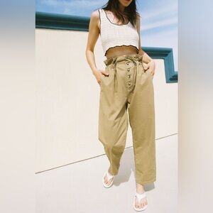 UO Terra High-Waisted Paperbag Pant in Sz S